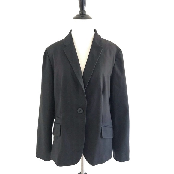 Chicos | Womens Size 2 Black City Chic One Button Blazer Polka Dots Lined - Picture 4 of 12